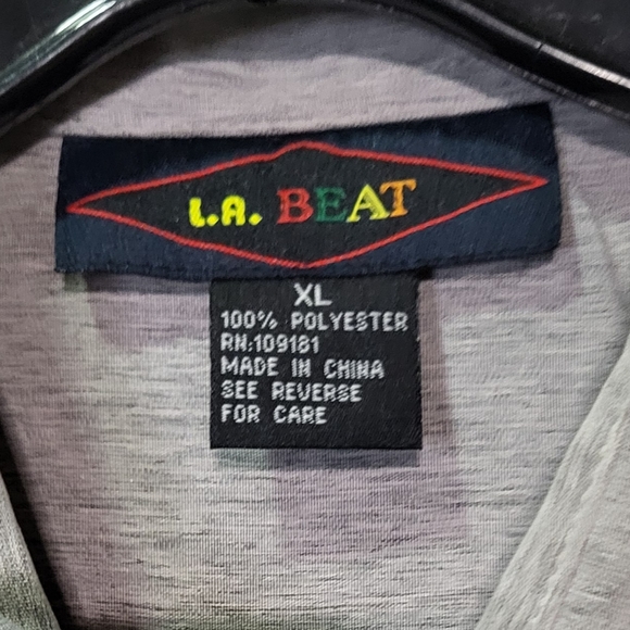 L.A. Beat Men's Gray NWOT Short Sleeve Button Down Dress Shirt Size XL - Picture 2 of 5